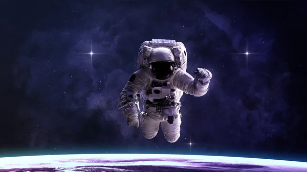 Astronaut in outer space. Elements of this image furnished by NASA. — Stock Photo, Image