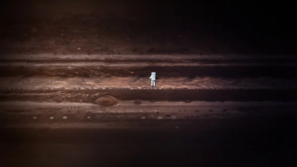 Astronauta sozinho no espaço profundo. Elementos desta imagem fornecidos pela NASA — Fotografia de Stock