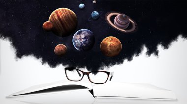 Solar system and space objects. Elements of this image furnished by NASA clipart