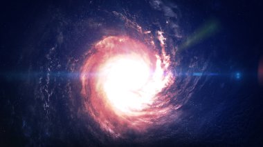 Derin uzayda bir yerde inanılmaz güzel sarmal gökada. Nasa tarafından döşenmiş bu görüntü unsurları.