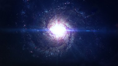 Derin uzayda bir yerde inanılmaz güzel sarmal gökada. Nasa tarafından döşenmiş bu görüntü unsurları.