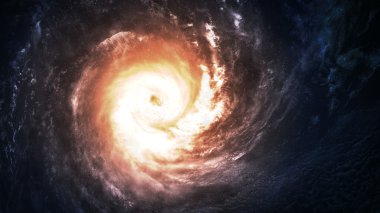Derin uzayda bir yerde inanılmaz güzel sarmal gökada. Nasa tarafından döşenmiş bu görüntü unsurları.