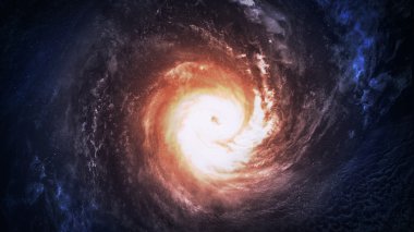 Derin uzayda bir yerde inanılmaz güzel sarmal gökada. Nasa tarafından döşenmiş bu görüntü unsurları.
