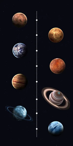 Planetas del sistema solar, pluto y sol en la más alta calidad y resolución. Elementos de esta imagen proporcionados por la NASA — Foto de Stock