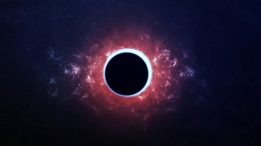 Bilimsel arka plan - tam güneş tutulması, kara delik. Nasa tarafından döşenmiş bu görüntü unsurları