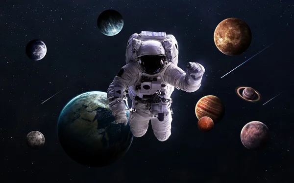 Hoge resolutiebeelden presenteert planeten van het zonnestelsel. Deze afbeeldingselementen ingericht door Nasa. — Stockfoto