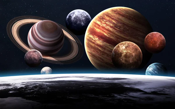 Nagy felbontású képeket a bolygók a Naprendszer mutatja be. Ez által a Nasa arculati elemek. — Stock Fotó