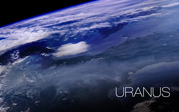 Уран - висока роздільна здатність зображення представляє планет Сонячної системи. Цей елементів зображення мебльовані НАСА. — стокове фото