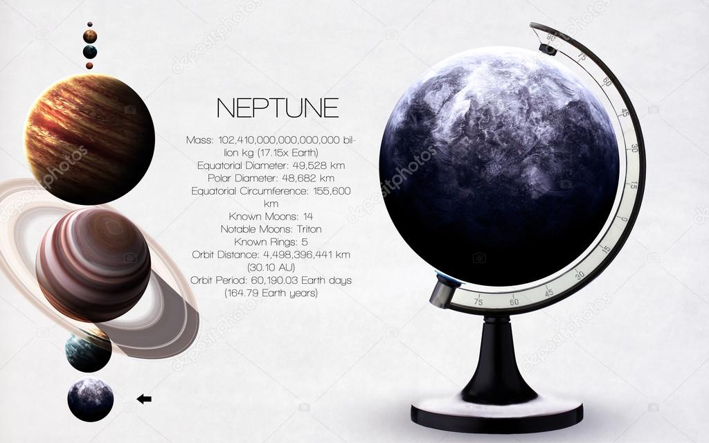 Neptune - High resolution images presents planets of the solar system. This image elements furnished by NASA.