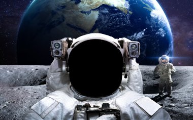 Cesur astronot, uzay yürüyüşü. NASA tarafından döşenmiş bu görüntü öğelerini.