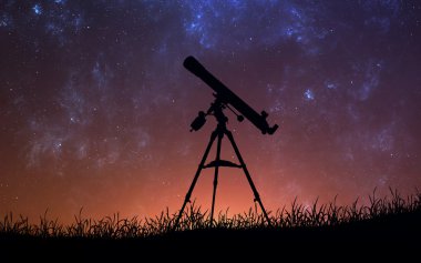 Sonsuz Uzay Teleskobu silüeti ile arka plan. NASA tarafından döşenmiş bu görüntü öğelerini.