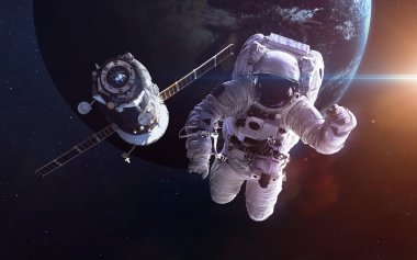 Dünya yörüngesinde Soyuz Uzay aracı. Nasa tarafından döşenmiş bu görüntü unsurları