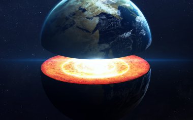 Dünya çekirdek yapısı. Nasa tarafından döşenmiş bu görüntü unsurları