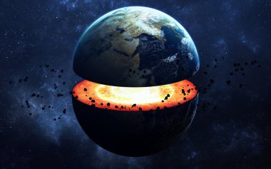 Dünya çekirdek yapısı. Nasa tarafından döşenmiş bu görüntü unsurları