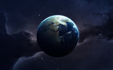 Bulutsusu ve derin uzay, gizemli evren parlayan yıldız. Nasa tarafından döşenmiş bu görüntü unsurları