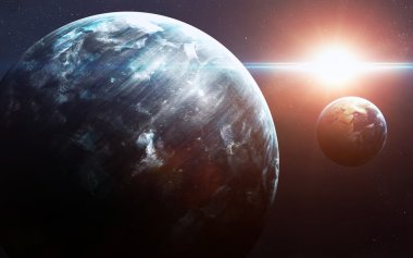 Dokuzuncu gezegen Güneş Sistemi'nin açıldı. Yeni gaz devi. Nasa tarafından döşenmiş bu görüntü unsurları