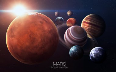 Mars - Güneş sisteminin gezegenleri yüksek çözünürlüklü görüntüler sunuyor. NASA tarafından döşenmiş bu görüntü öğelerini.