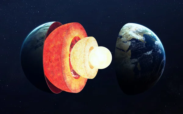 Estructura del núcleo terrestre. Elementos de esta imagen proporcionados por la NASA —  Fotos de Stock