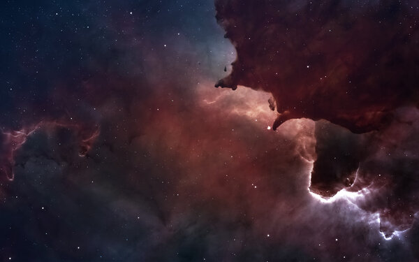Туманность и звезды в глубоком космосе, светящаяся таинственная вселенная. Элементы этого изображения предоставлены НАСА
