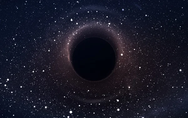 Black hole in deep space, glowing mysterious universe. Elements of this image furnished by NASA — Stockfoto