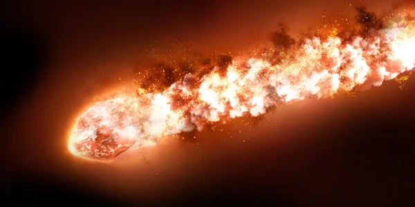 La pioggia di meteoriti cadenti. Cometa nello spazio, meteorite ed energia, bagliore di asteroidi, potente stella in movimento. Elementi di questa immagine forniti dalla NASA — Foto Stock
