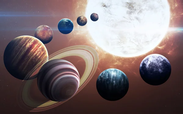 Dokuzuncu gezegen Güneş Sistemi'nin açıldı. Yeni gaz devi. Nasa tarafından döşenmiş bu görüntü unsurları — Stok fotoğraf