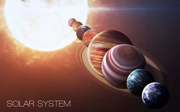 高解像度画像は、太陽系の惑星を提示します。Nasa から提供されたこのイメージ エレメント. — ストック写真