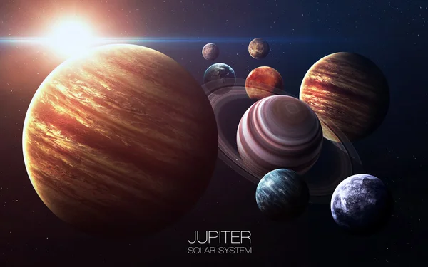 Jupiter - Imaginile de înaltă rezoluție prezintă planete ale sistemului solar. Aceste elemente de imagine furnizate de NASA . — Fotografie, imagine de stoc