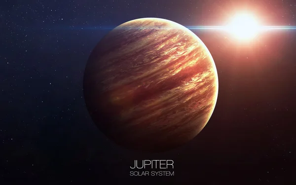 Jupiter - hoge resolutiebeelden presenteert planeten van het zonnestelsel. Deze afbeeldingselementen ingericht door Nasa. — Stockfoto