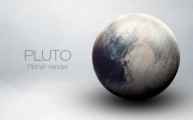Plüton - Yüksek çözünürlüklü 3D görüntüler güneş sistemindeki gezegenleri sunar. NASA tarafından desteklenen bu görüntü ögeleri.