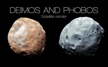 Deimos and Phobos - High resolution 3D images presents planets of the solar system. This image elements furnished by NASA.
