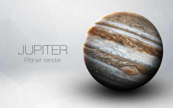 Jupiter - Imaginile 3D de înaltă rezoluție prezintă planete ale sistemului solar. Aceste elemente de imagine furnizate de NASA . — Fotografie, imagine de stoc