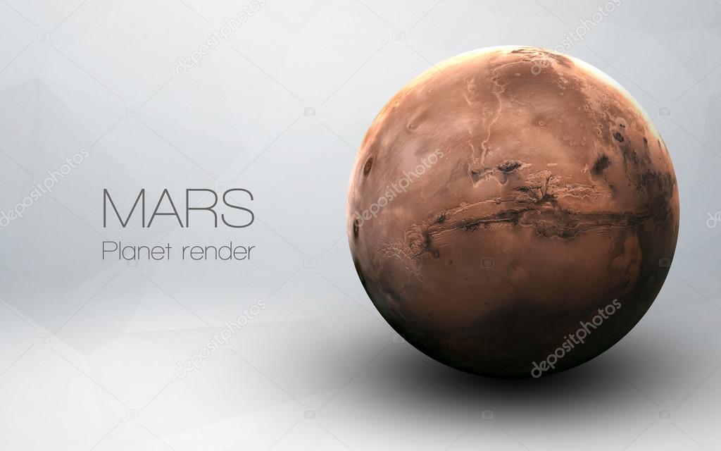 Mars - High resolution 3D images presents planets of the solar system. This image elements furnished by NASA.