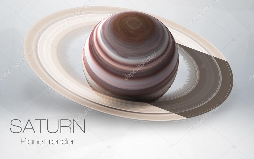 Saturn - High resolution 3D images presents planets of the solar system. This image elements furnished by NASA.