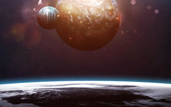 行星在太空中的星云。这个由美国国家航空航天局提供的图像元素 — 图库照片