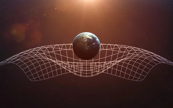 Гравитационные волны иллюстрация. Элементы изображения предоставлены НАСА — стоковое фото