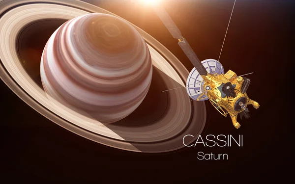 Saturn - nava spațială Cassini. Aceste elemente de imagine furnizate de NASA . — Fotografie, imagine de stoc
