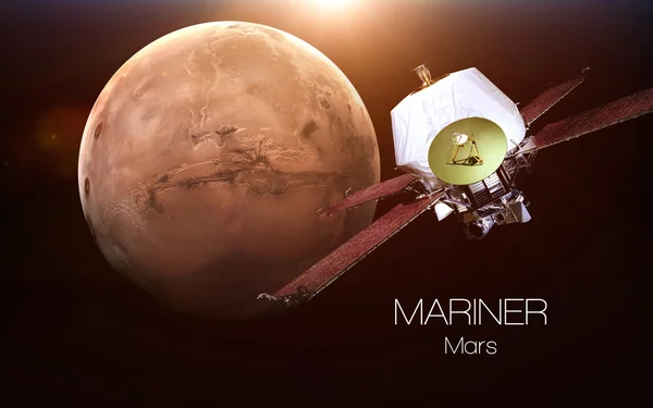 Mars - Mariner spacecraft. This image elements furnished by NASA. — Stock Photo, Image