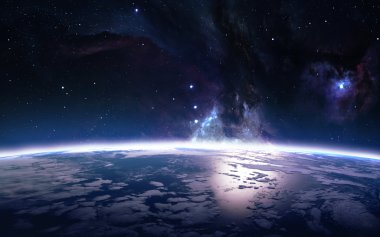Uzaydan Dünya'nın görünümü. Nasa tarafından döşenmiş bu görüntü unsurları