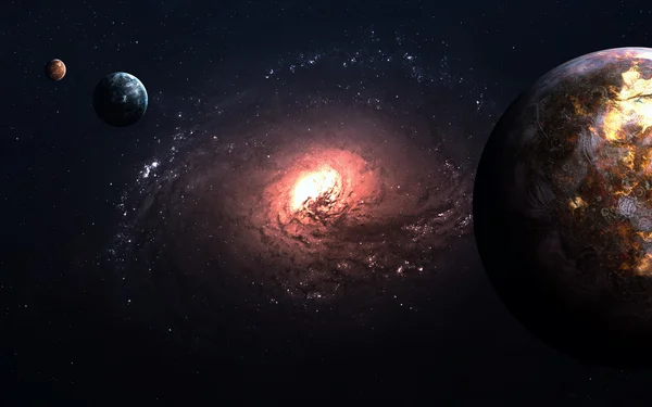 Planetas sobre las nebulosas en el espacio. Esta imagen elementos proporcionados por la NASA — Foto de Stock