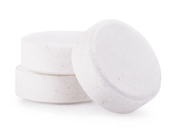 Comprimidos brancos isolados — Fotografia de Stock