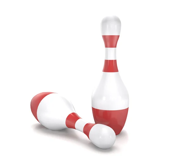 Skittles bowling bianco-rosso . — Foto Stock