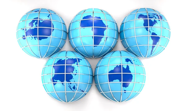 Bollen met het beeld van de Aarde continenten (3D-rendering). — Stockfoto