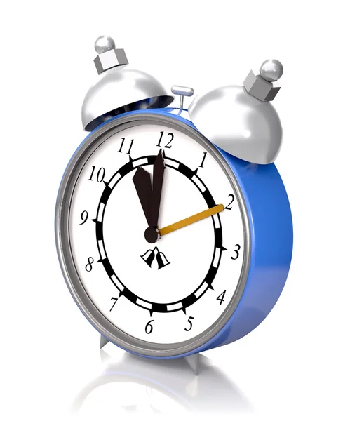 Alarm clock old style on a white background (3D rendering). — Stock Photo, Image