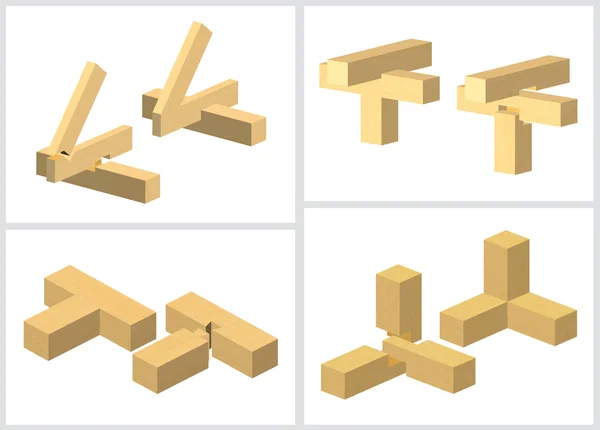 Types of connections bars and rafters. — Stock Photo, Image