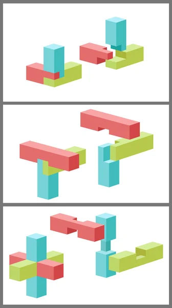 Conexión de detalles un kit de construcción de juguetes . — Archivo Imágenes Vectoriales