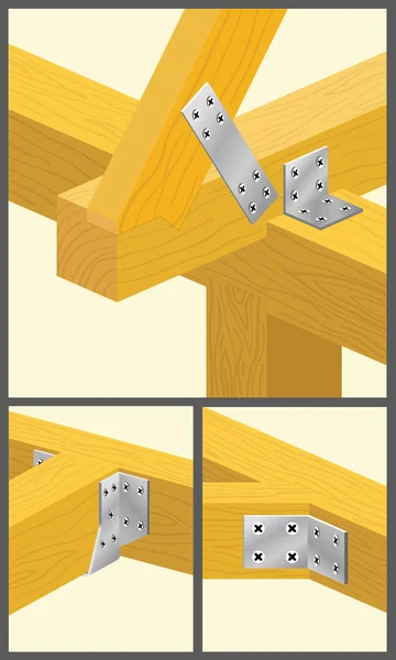 Soorten verbindingen bars en balken. — Stockvector