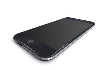 Beyaz arka plan üzerinde siyah smartphone olduğunu.