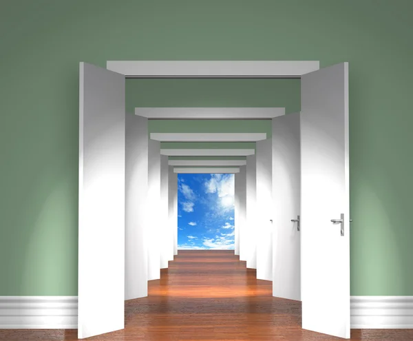 Sequenza delle porte aperte al cielo . — Foto Stock