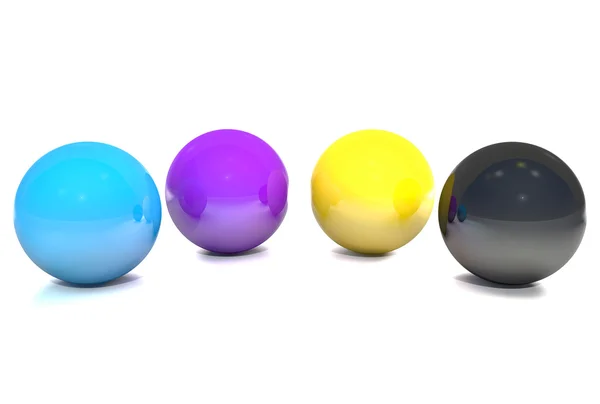 Balls, colored cmyk. — Stock Photo, Image